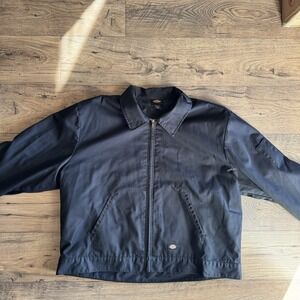 Dickies Men TJ15 Insulated Quilted Lined Eisenhower Zip Up Work Jacket Black 3XL